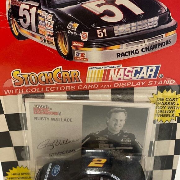 1994 Rusty Wallace NASCAR StockCar with Collectors Card and Display Stand NOS - Picture 2 of 5